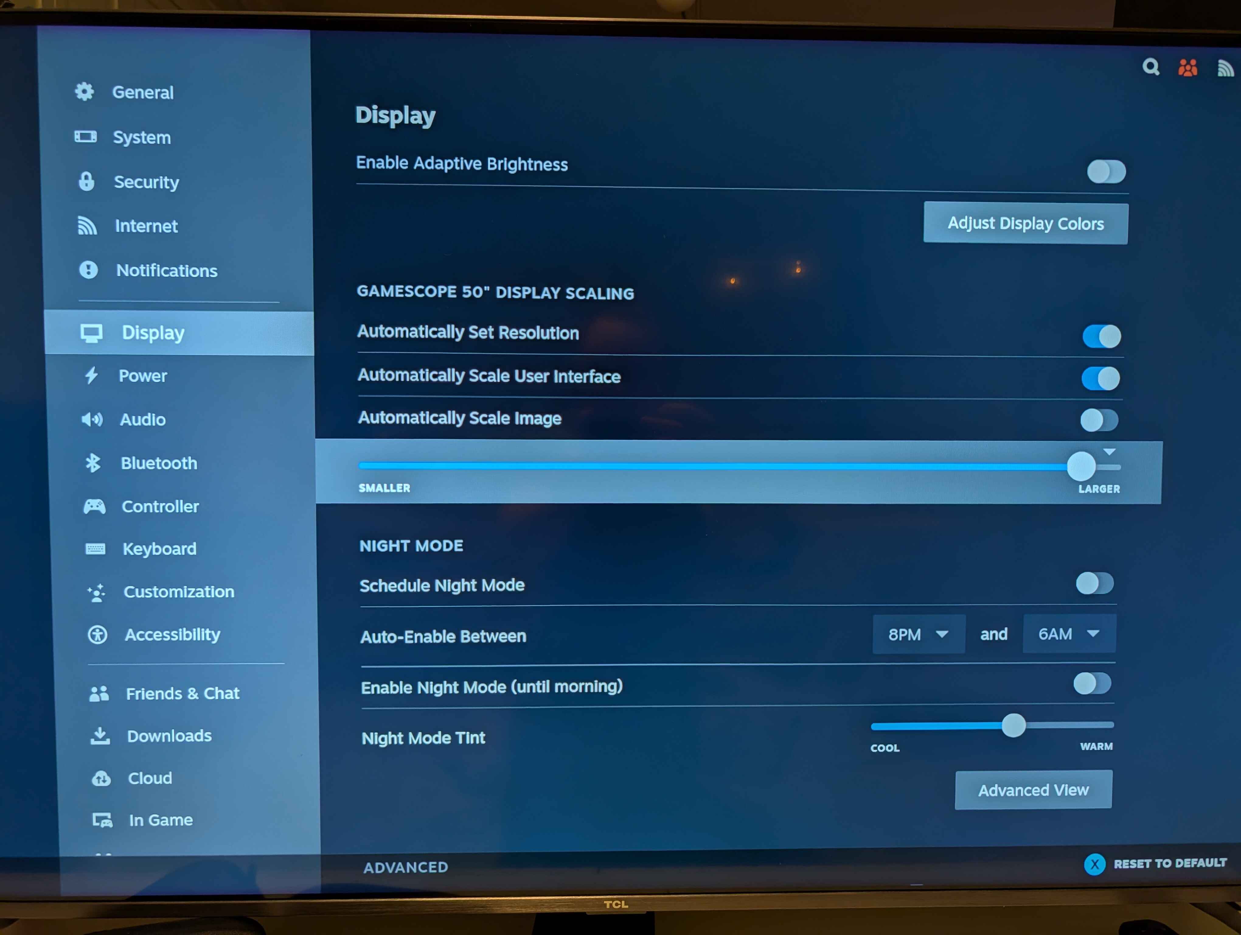 Steam display scaling settings