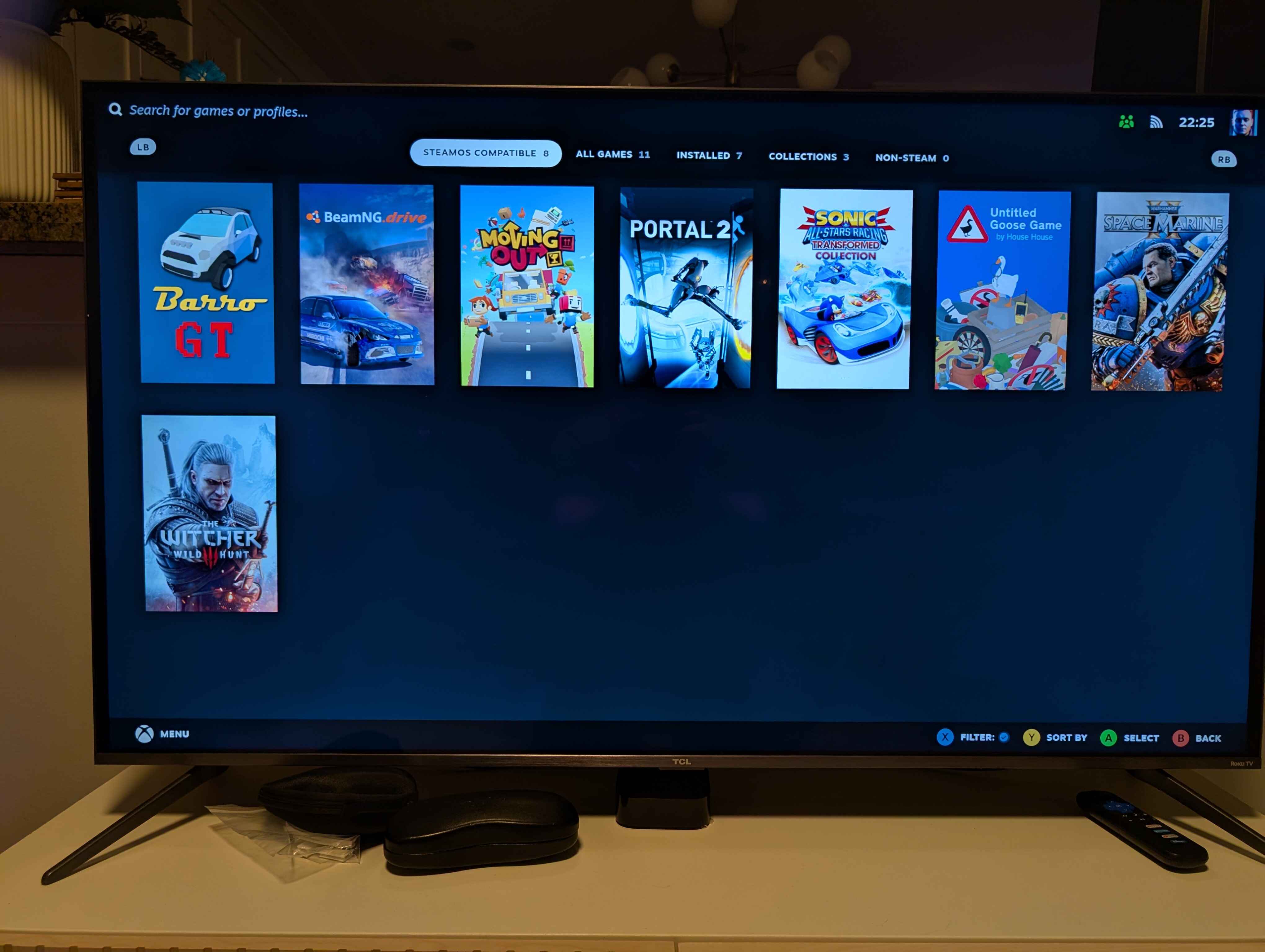 Steam Library in Game Mode